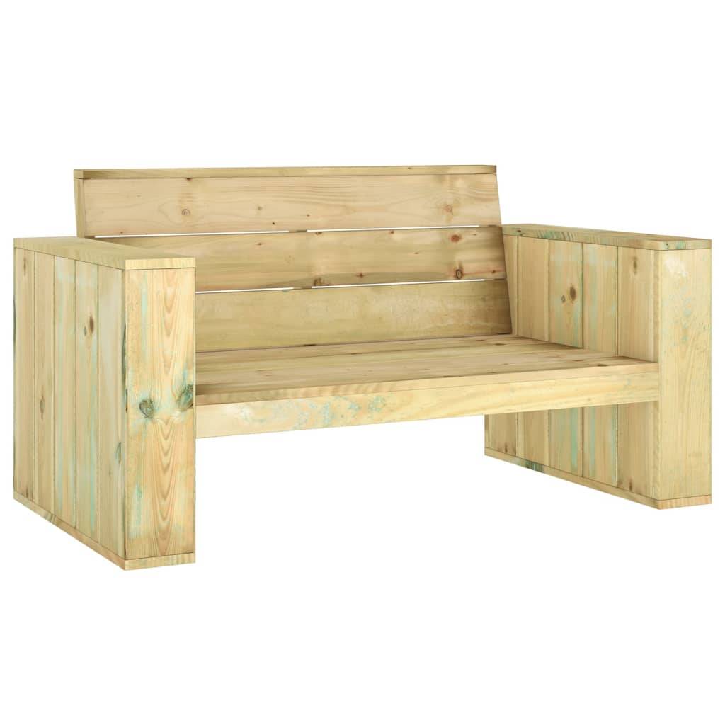 Helloshop26 - Banc de jardin meuble de patio d'extérieur terrasse 139 x 76 x 74 cm bois de pin imprégné - Imagen 1