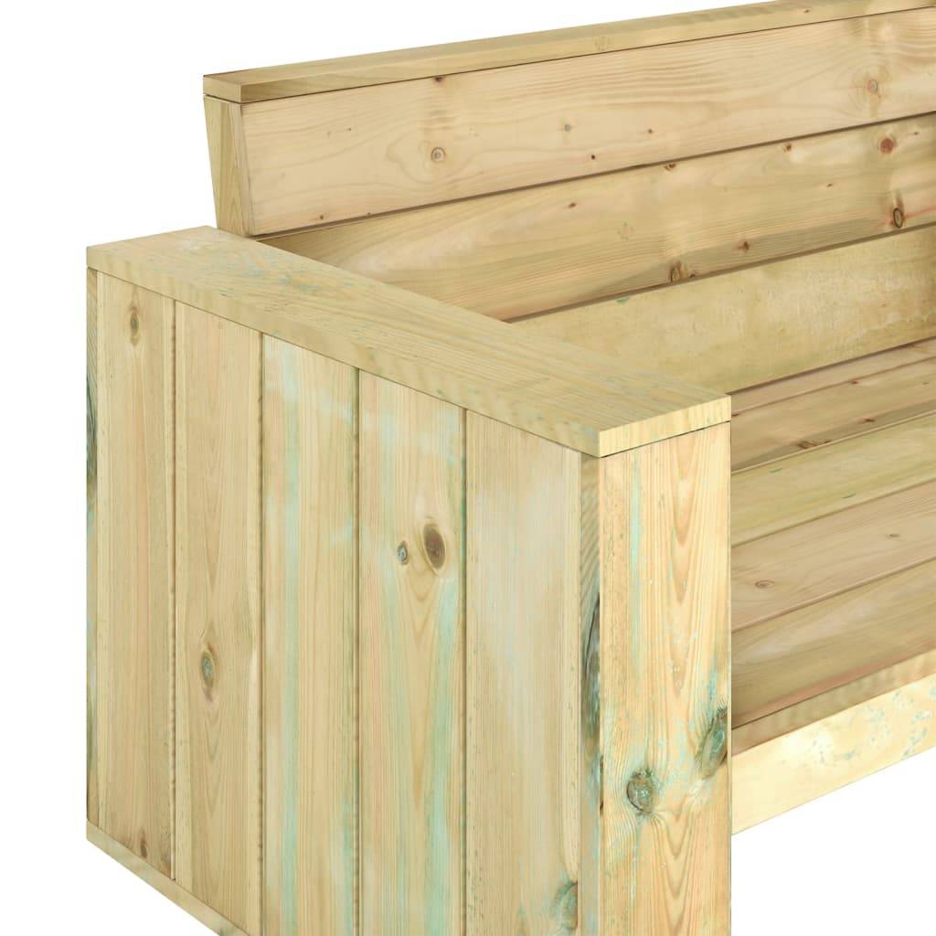 Helloshop26 - Banc de jardin meuble de patio d'extérieur terrasse 139 x 76 x 74 cm bois de pin imprégné - Imagen 5