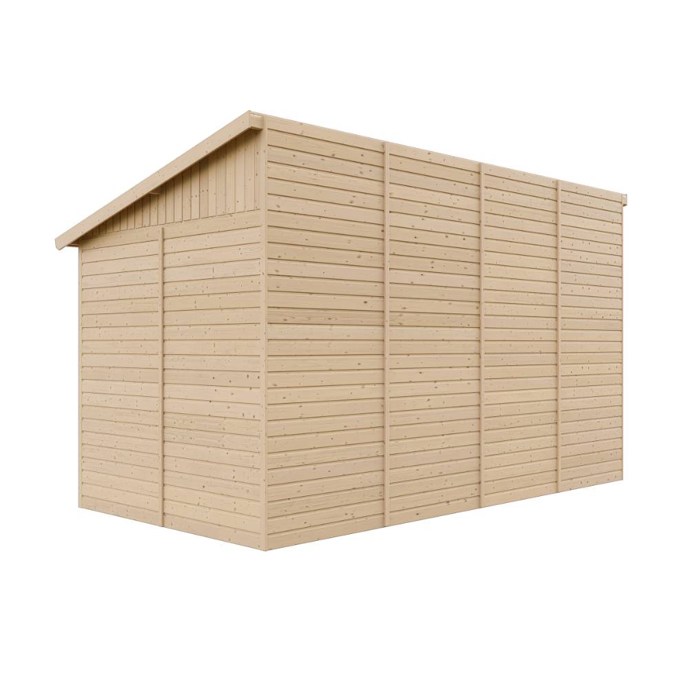 Timbela - Abri de Jardin en Bois Naturel H244x218x416 cm / 8 m² avec paroi latérale et fenêtres - 17 mm d’épaisseur - Timbela M340A - Imagen 10