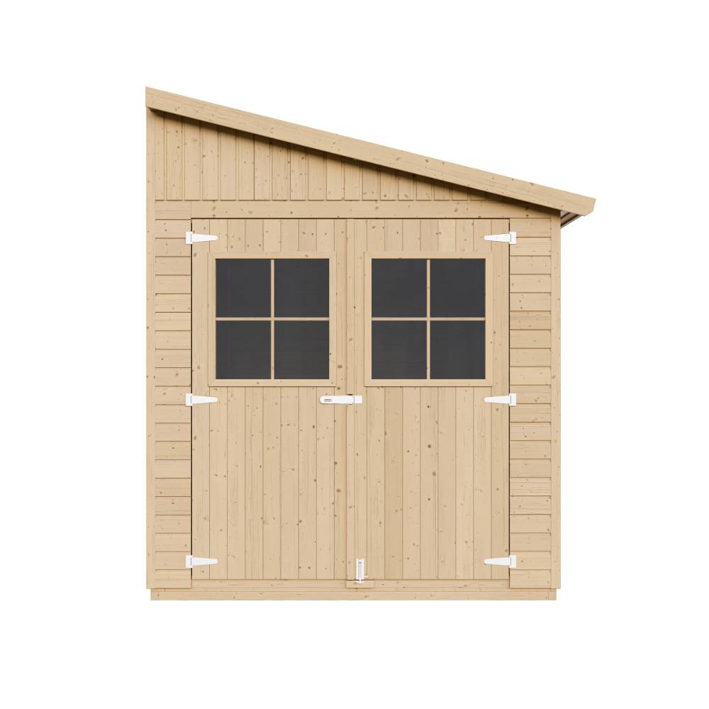 Timbela - Abri de Jardin en Bois Naturel H244x218x416 cm / 8 m² avec paroi latérale et fenêtres - 17 mm d’épaisseur - Timbela M340A - Imagen 2
