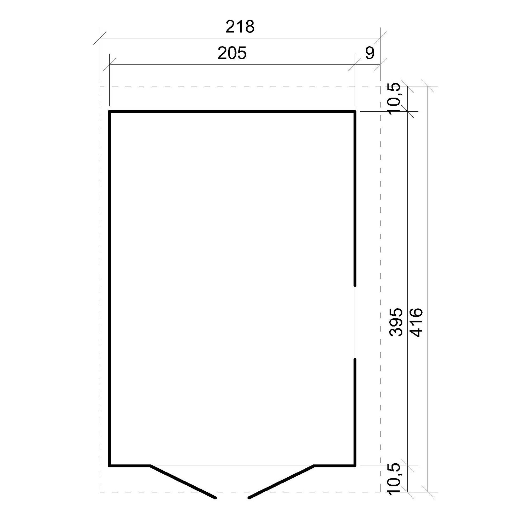 Timbela - Abri de Jardin en Bois Naturel H244x218x416 cm / 8 m² avec paroi latérale et fenêtres - 17 mm d’épaisseur - Timbela M340A - Imagen 6