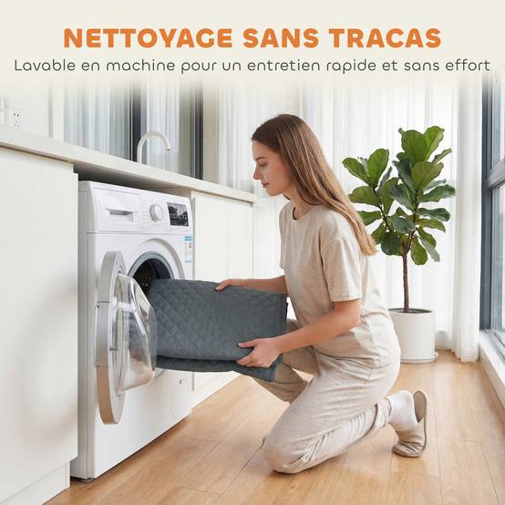 Housse canapé 3 places imperméable polyester tissu brossé poches rangement 306x177cm gris - ComfortXL Outdoor Living - Image 10