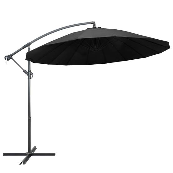 Helloshop26 - Parasol suspendu 3 m mât en aluminium anthracite - Imagen 1