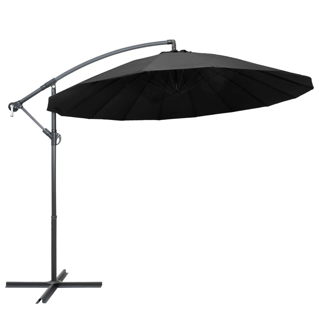 Helloshop26 - Parasol suspendu 3 m mât en aluminium anthracite - Imagen 1