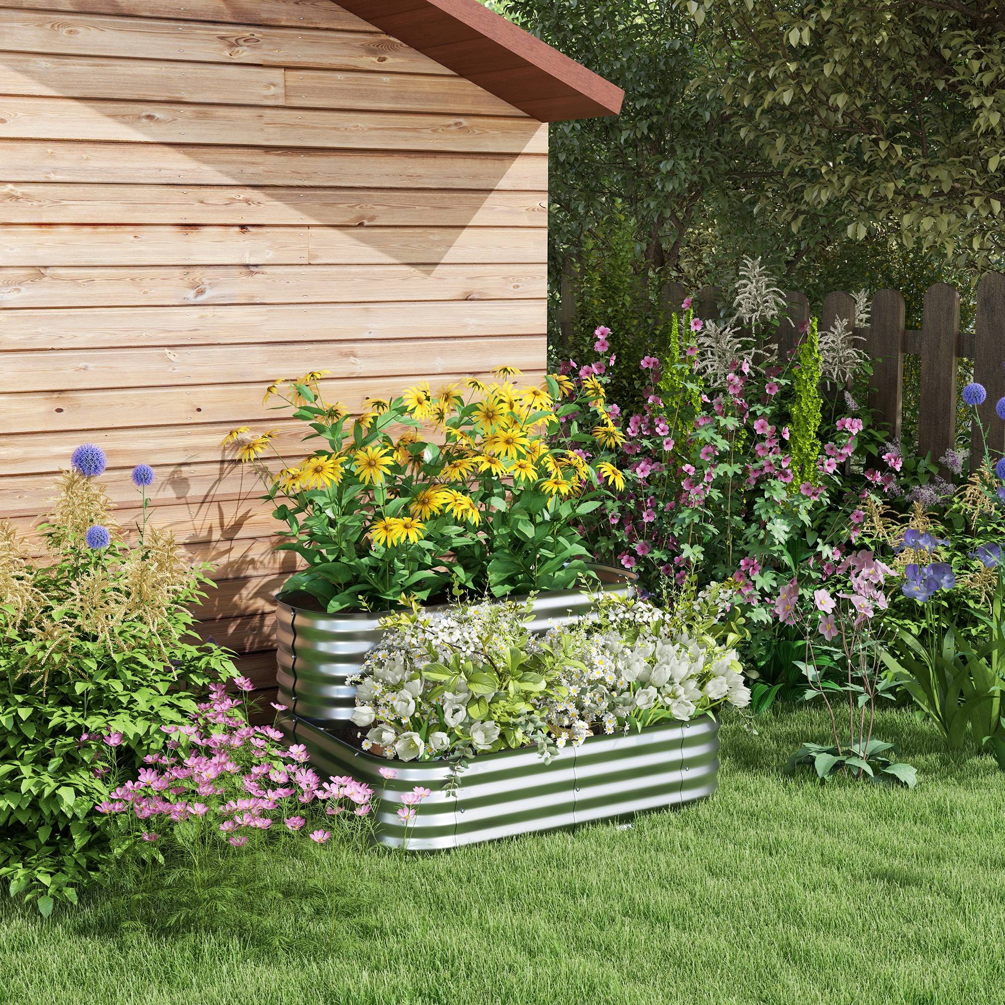 PANGIVO - Carré potager acier galvanisés argent 120 x 90 x 30 cm - PANGIVO - Image 4
