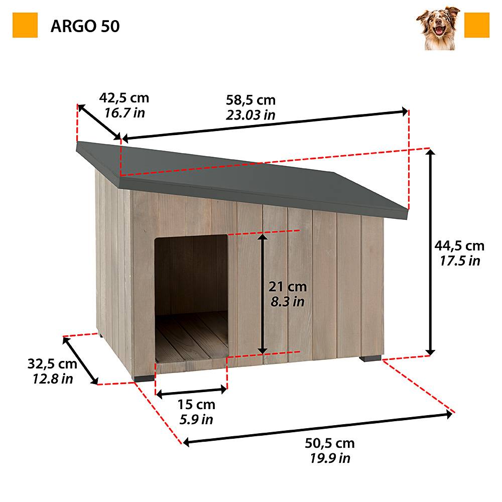 Ferplast - Ferplast - Argo 50 Niche Pour Chien En Bois De Pin Nordique L 48,5 X L 30,5 X H 38,5 Cm - Imagen 2