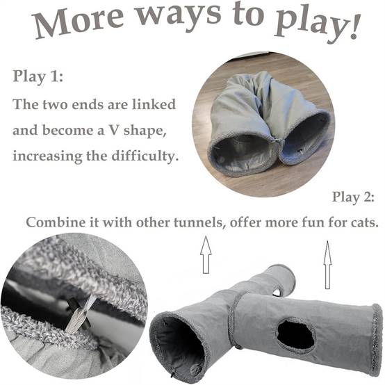 Tunnel pliable pour chat en polyester résistant, longueur 130 cm, avec bruits attractifs Lytech - Image 4