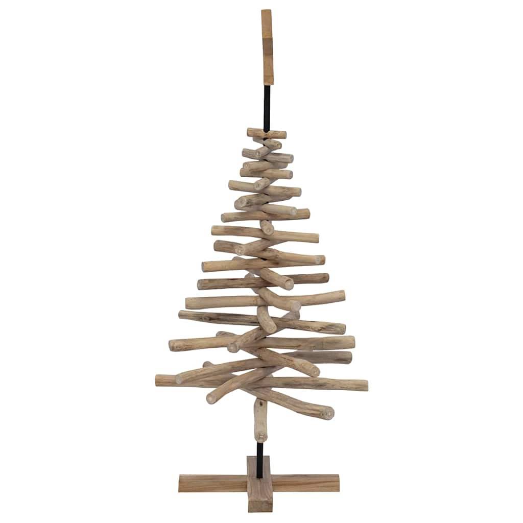 ComfortXL - Sapin de Noël décoratif en bois de teck avec support stable Marron 120 cm – ComfortXL Outdoor Living - Image 7