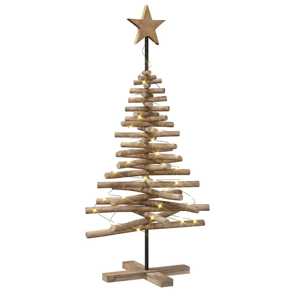 ComfortXL - Sapin de Noël décoratif en bois de teck avec support stable Marron 120 cm – ComfortXL Outdoor Living - Image 3