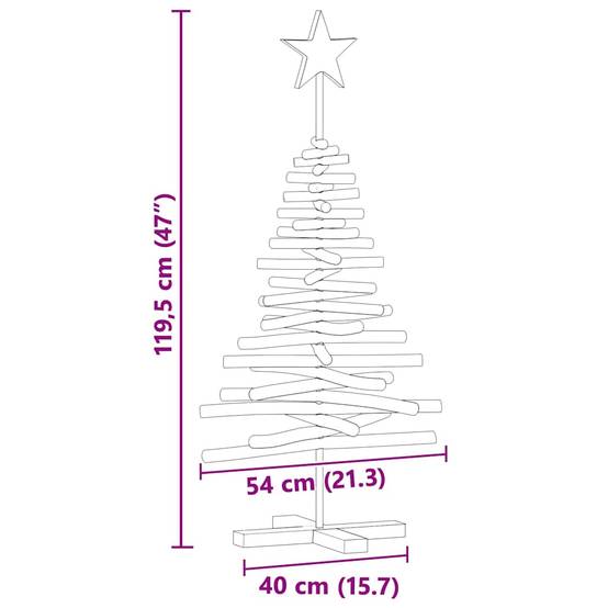 ComfortXL - Sapin de Noël décoratif en bois de teck avec support stable Marron 120 cm – ComfortXL Outdoor Living - Image 10
