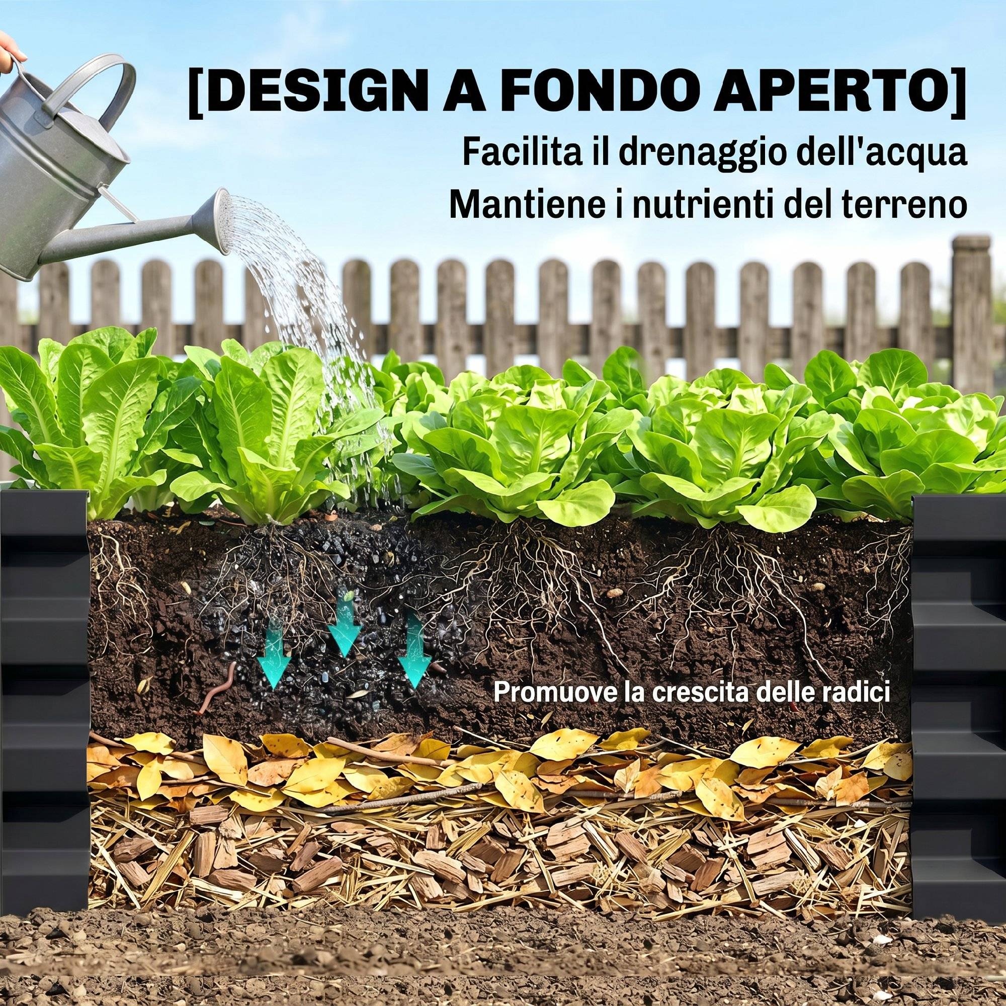 Potager Surélevé Fond Ouvert Revêtement Acier Galvanisé, 120x120x30cm, Gris - Image 8