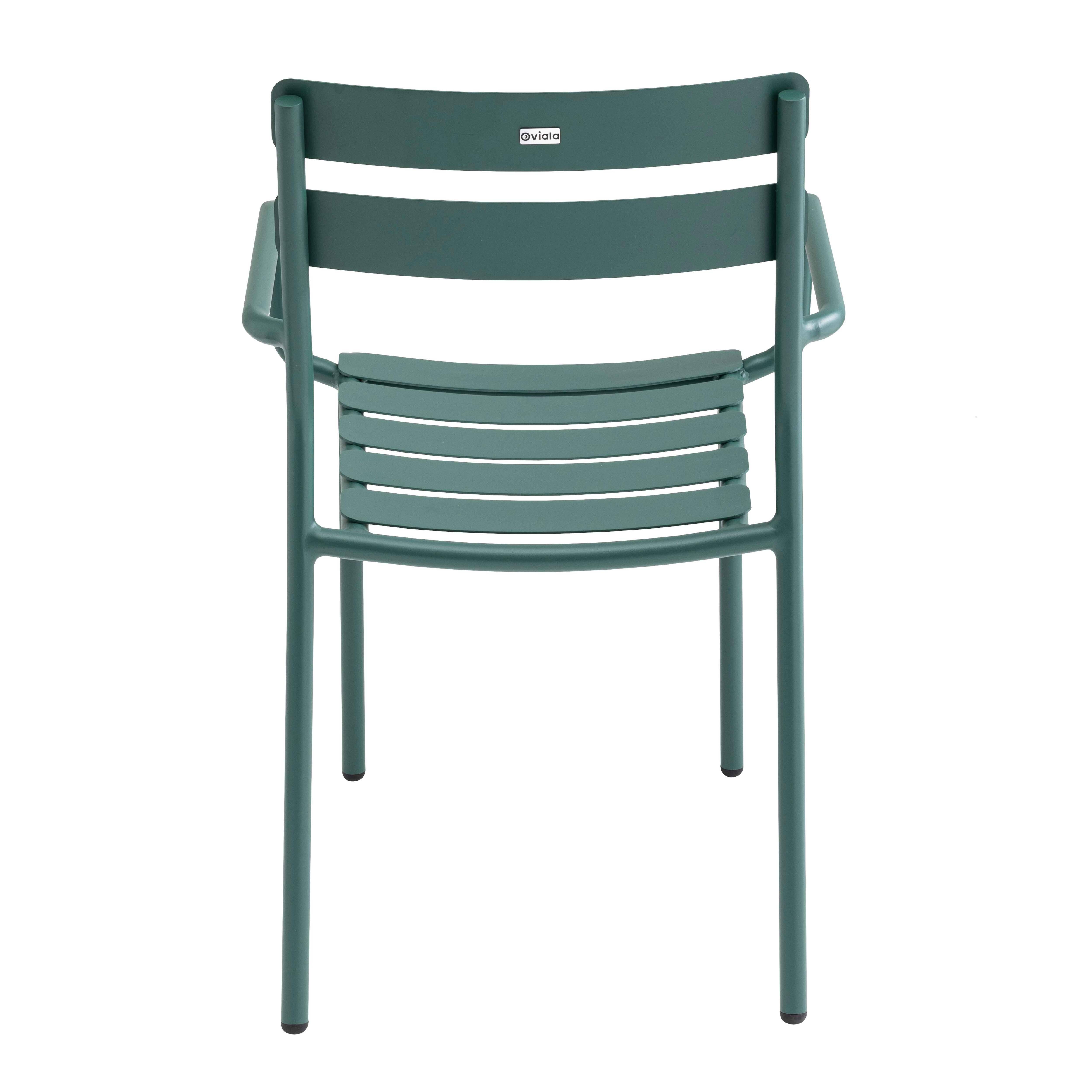 Oviala - Fauteuil de terrasse en aluminium vert foncé Almada - Oviala - Imagen 5