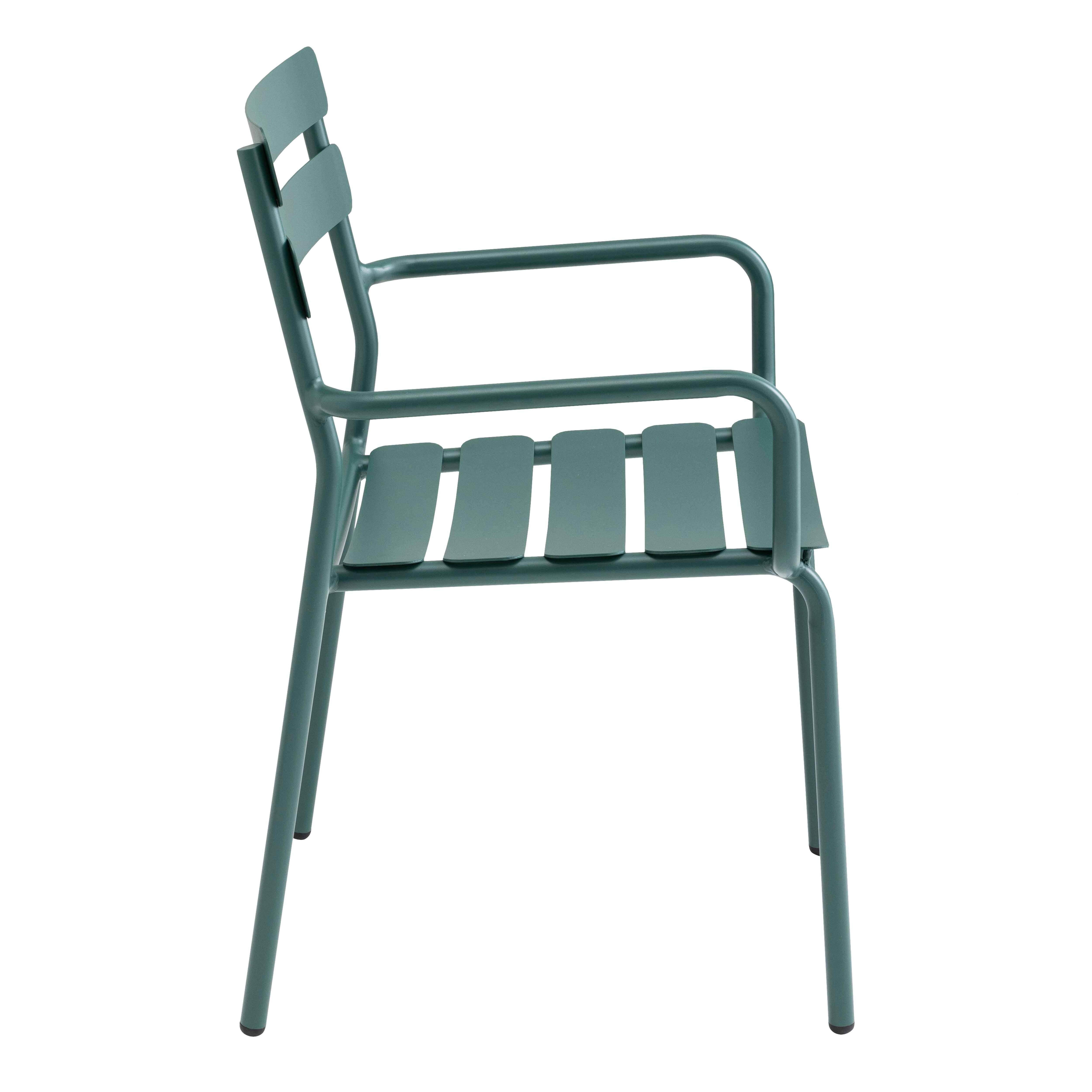 Oviala - Fauteuil de terrasse en aluminium vert foncé Almada - Oviala - Imagen 6