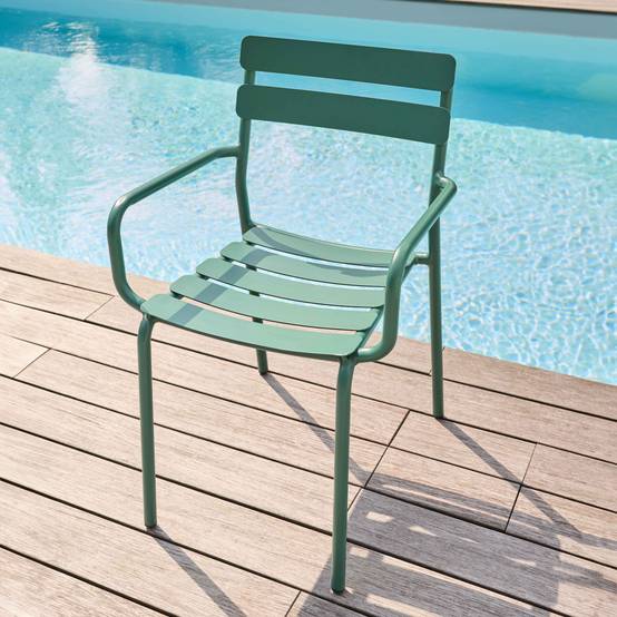 Oviala - Fauteuil de terrasse en aluminium vert foncé Almada - Oviala - Imagen 2