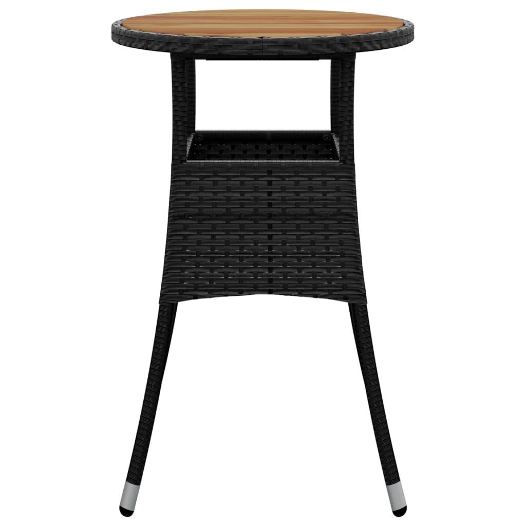 PANGIVO - Table de jardin noir acacia et résine tressée 60 x 75 cm - PANGIVO - Image 3
