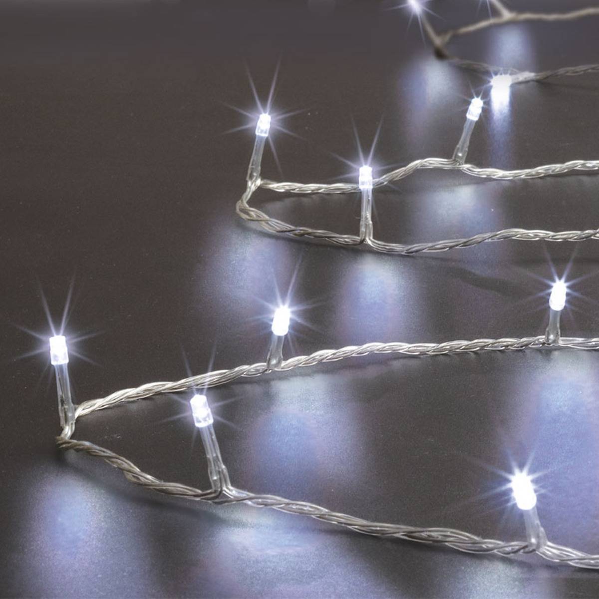 Fééric Lights & Christmas - Guirlande lumineuse 100 LED 10m avec timer extérieur blanc froid fil transparent FEERIC LIGHTS & CHRISTMAS - Imagen 1