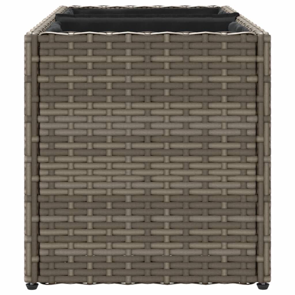 Lot de 2 Jardinières 2 pots résine tressée pour balcon et séparation végétale 72x30x32 cm Gris - ComfortXL Outdoor Living - Image 7