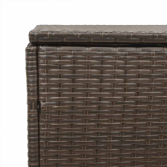 Malle de Rangement Extérieur Poly Rotin Imperméable pour Coussins et Outils Marron 110x50x58 cm – ComfortXL Outdoor Living - Image 8