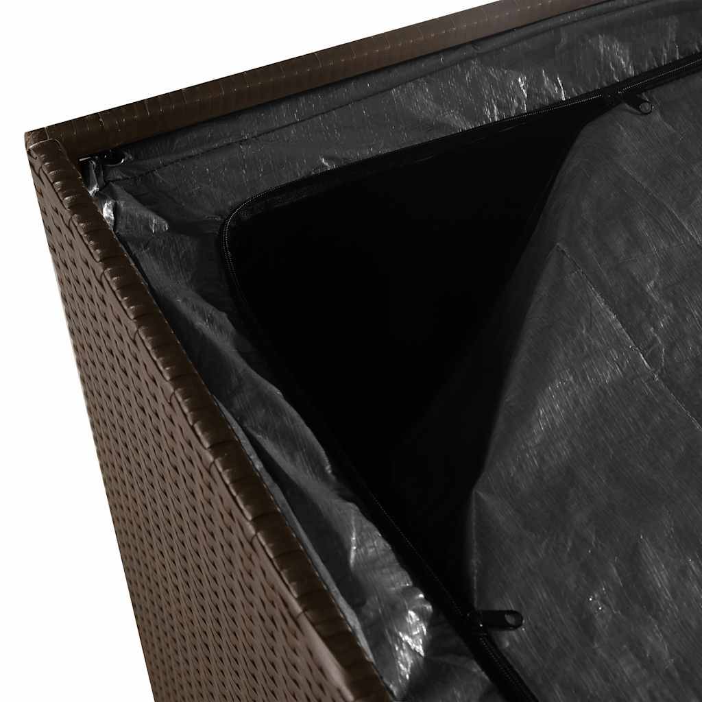 Malle de Rangement Extérieur Poly Rotin Imperméable pour Coussins et Outils Marron 110x50x58 cm – ComfortXL Outdoor Living - Image 10