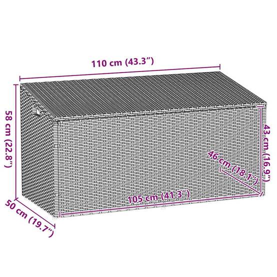 Malle de Rangement Extérieur Poly Rotin Imperméable pour Coussins et Outils Marron 110x50x58 cm – ComfortXL Outdoor Living - Image 5