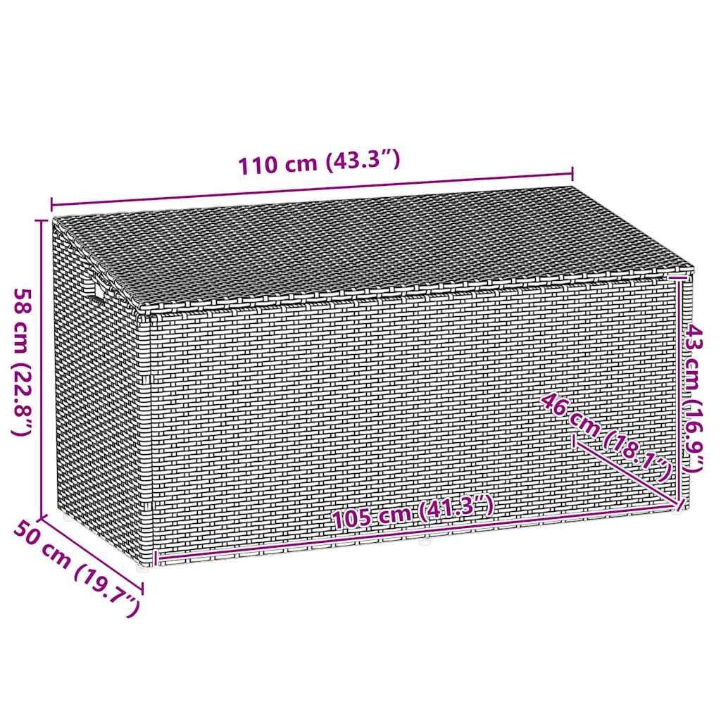Malle de Rangement Extérieur Poly Rotin Imperméable pour Coussins et Outils Marron 110x50x58 cm – ComfortXL Outdoor Living - Image 5