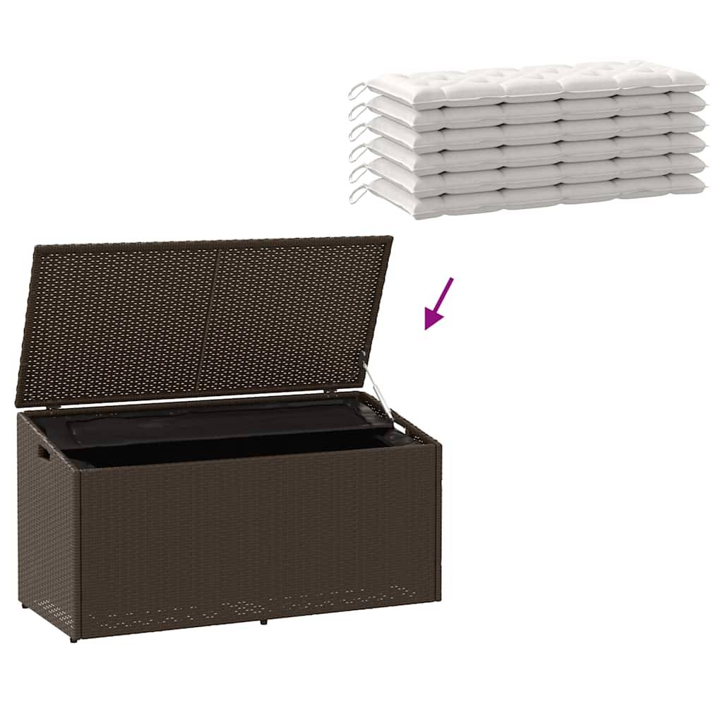 Malle de Rangement Extérieur Poly Rotin Imperméable pour Coussins et Outils Marron 110x50x58 cm – ComfortXL Outdoor Living - Image 7