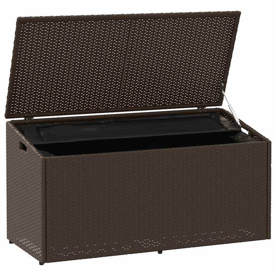 Malle de Rangement Extérieur Poly Rotin Imperméable pour Coussins et Outils Marron 110x50x58 cm – ComfortXL Outdoor Living - Image 3