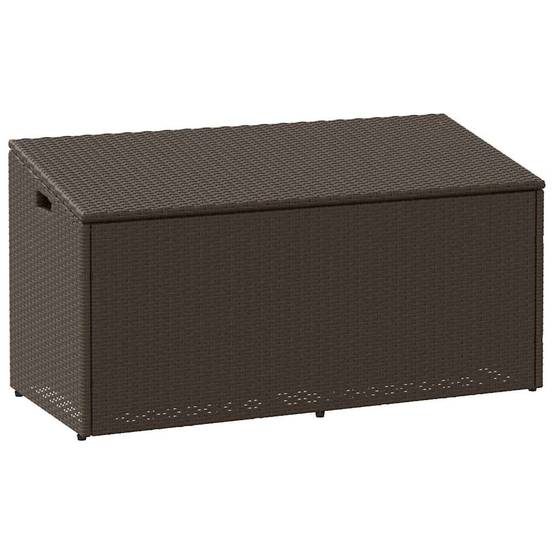Malle de Rangement Extérieur Poly Rotin Imperméable pour Coussins et Outils Marron 110x50x58 cm – ComfortXL Outdoor Living - Image 1