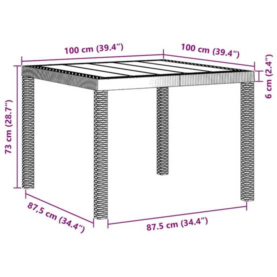PANGIVO - Table de jardin polyrotin blanc 100 x 100 x 73 cm - PANGIVO - Image 8