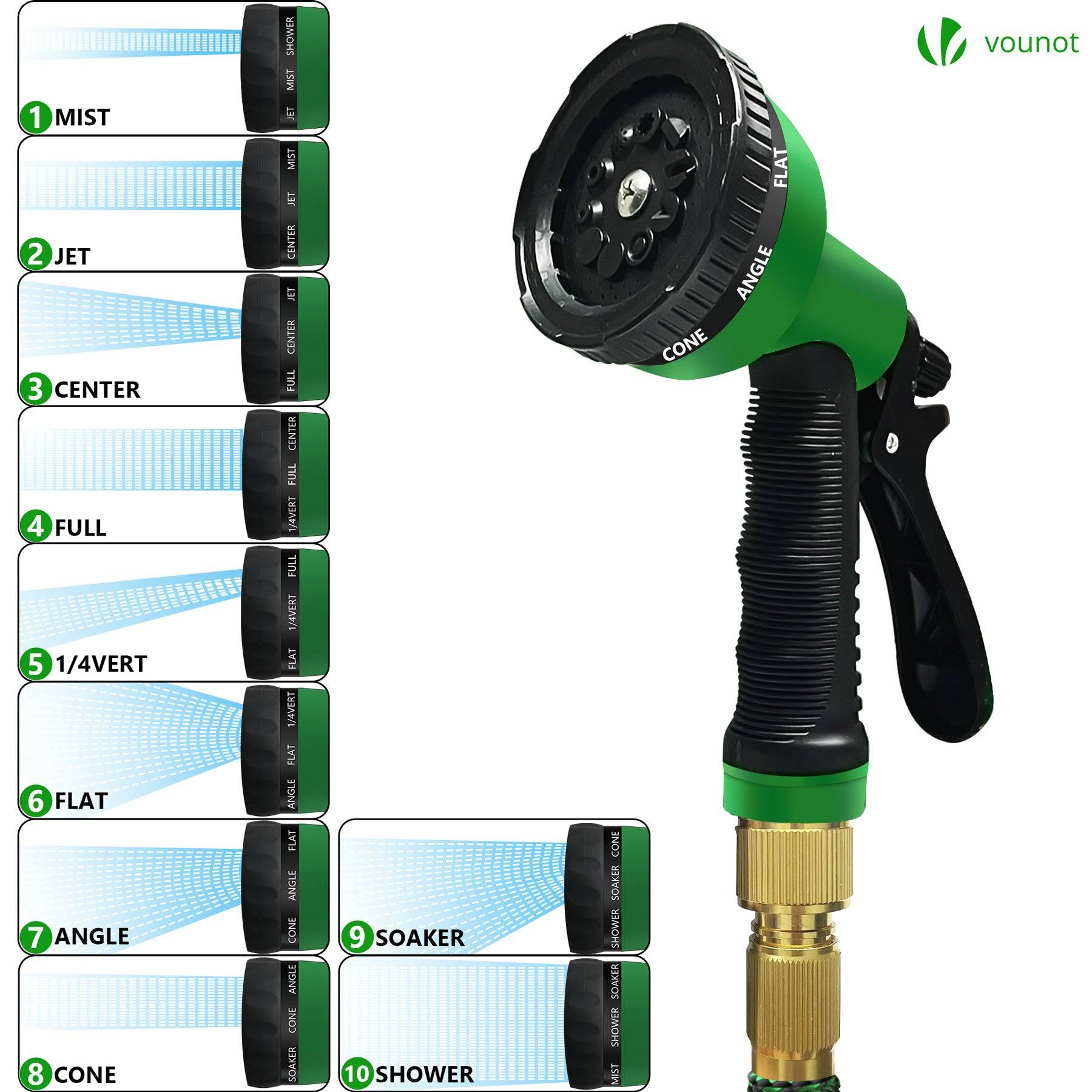 Tuyau d’Arrosage Extensible 45m Renforce avec Accessoires vert - Image 3