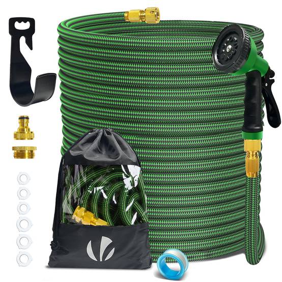 Tuyau d’Arrosage Extensible 45m Renforce avec Accessoires vert - Image 1