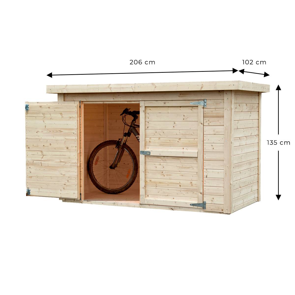 Abri à vélos en bois 2,10 m² - Bertilo - Cémonjardin - Imagen 6