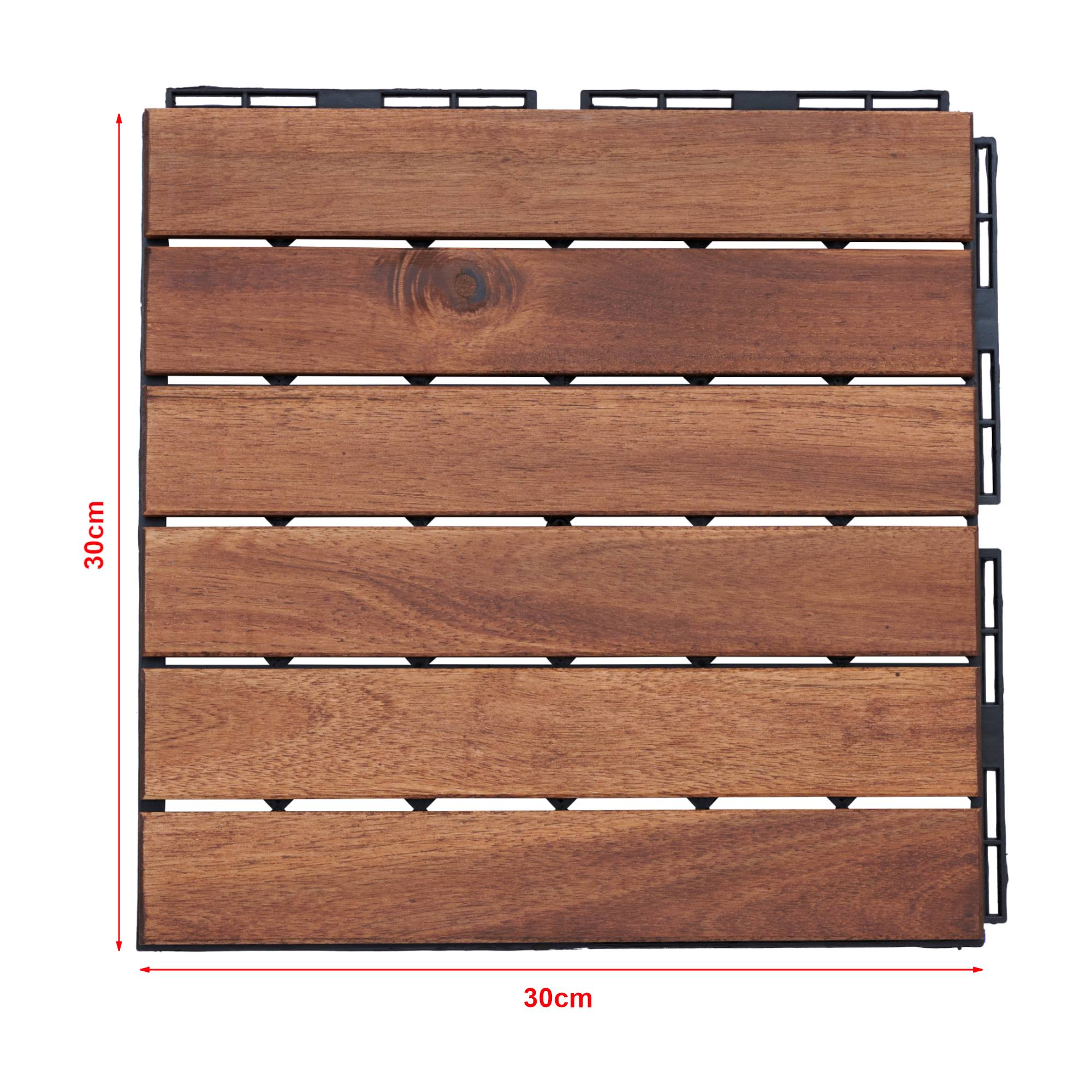 Casa.Pro - Set de 10 losetas de jardín Alliste de madera de acacia 6 lamas 0,9 m² marrón casa.pro - Imagen 5