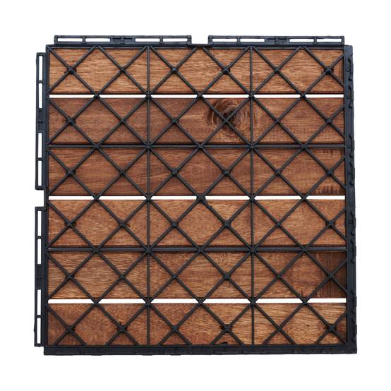 Casa.Pro - Set de 10 losetas de jardín Alliste de madera de acacia 6 lamas 0,9 m² marrón casa.pro - Imagen 6