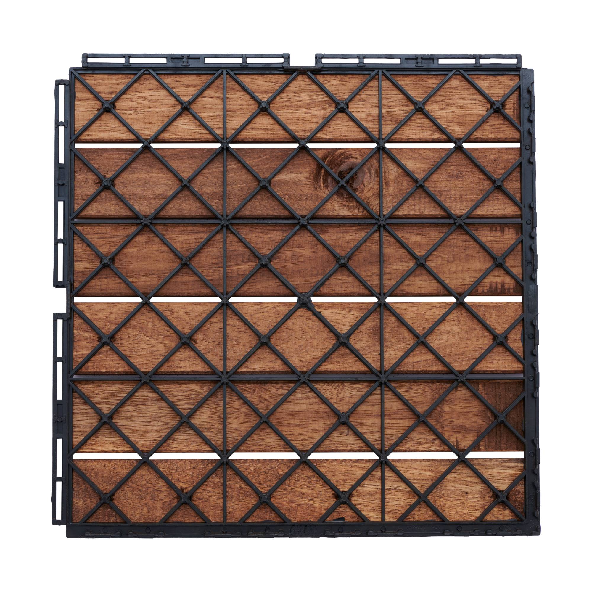 Casa.Pro - Set de 10 losetas de jardín Alliste de madera de acacia 6 lamas 0,9 m² marrón casa.pro - Imagen 6