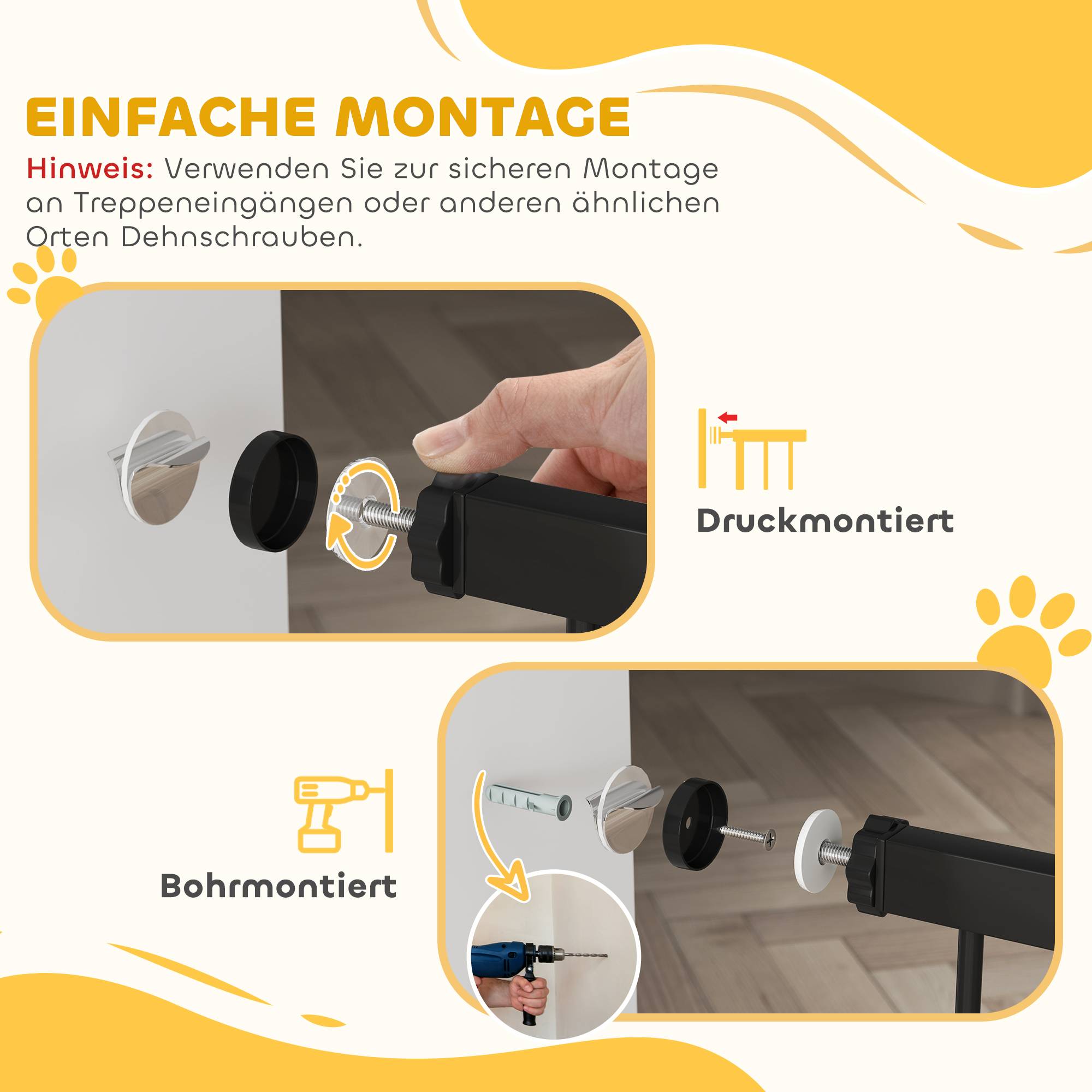 Barrière de porte pour chien, 76-104 cm, sans perçage, barrière escalier - Image 7