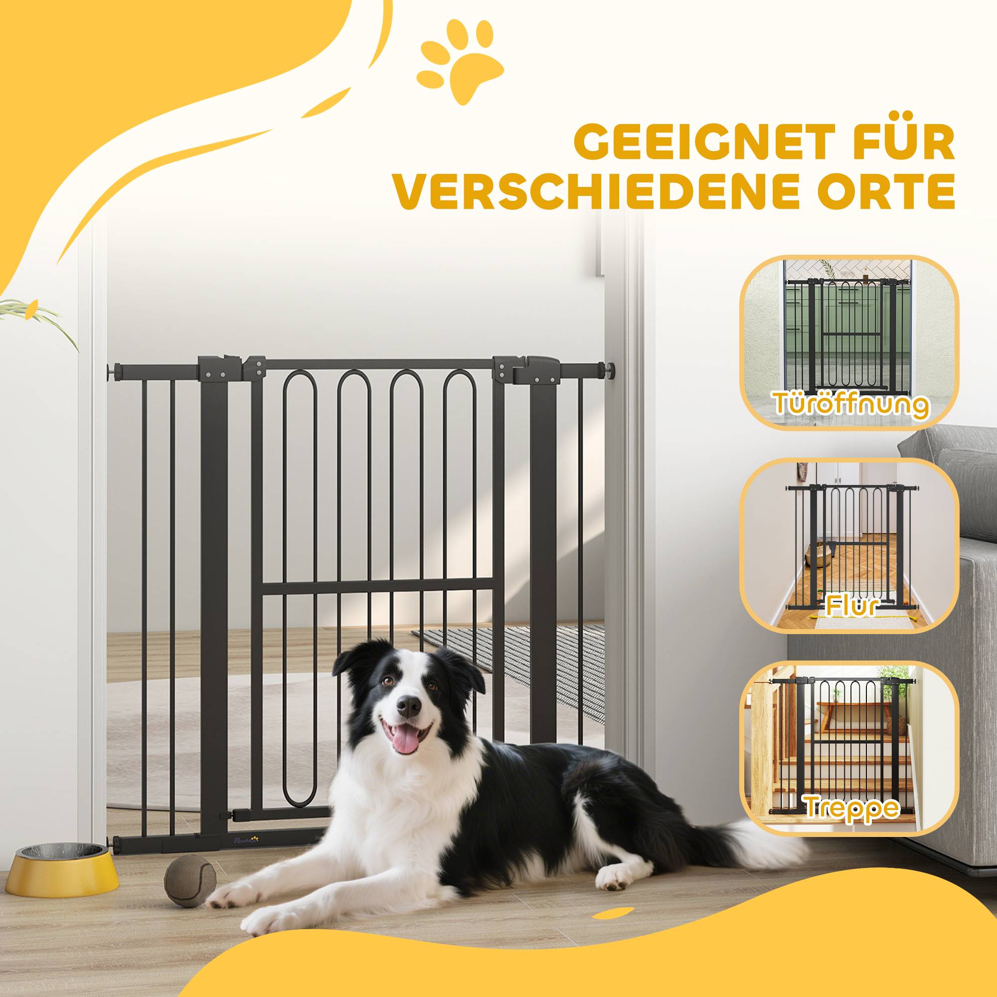 Barrière de porte pour chien, 76-104 cm, sans perçage, barrière escalier - Image 10