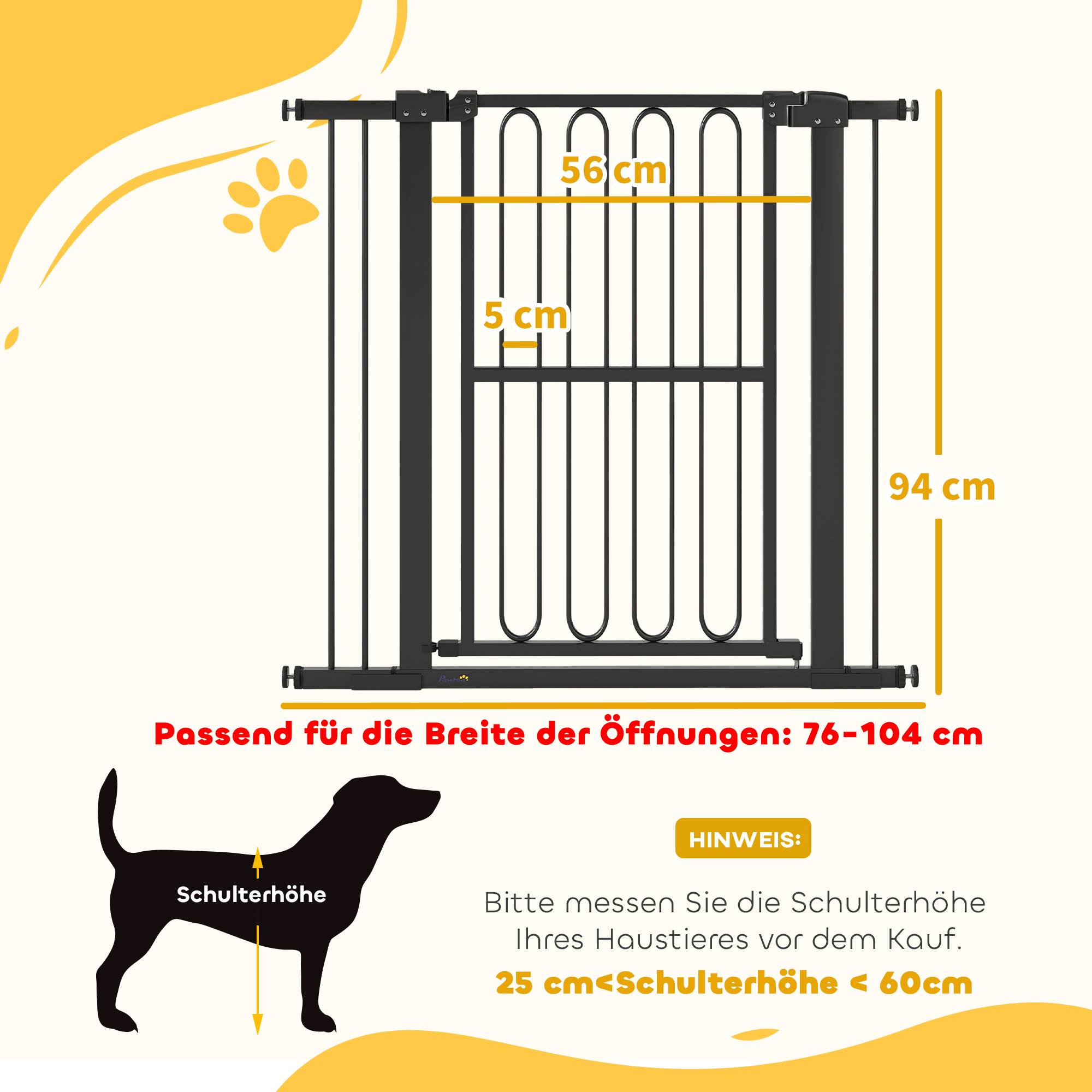 Barrière de porte pour chien, 76-104 cm, sans perçage, barrière escalier - Image 5