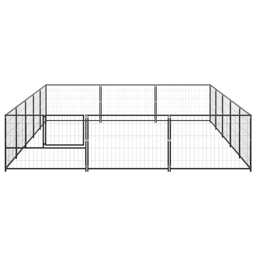 Vidaxl - Chenil Noir 15 m² Acier vidaXL 3082129 - Imagen 4