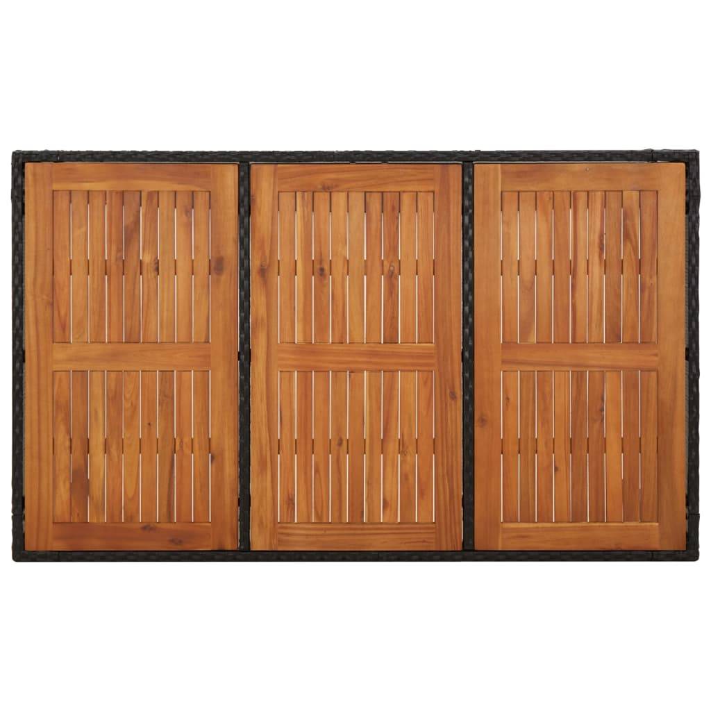 PANGIVO - Table de jardin dessus en bois noir résine tressée 150 x 90 x 75 cm - PANGIVO - Image 5