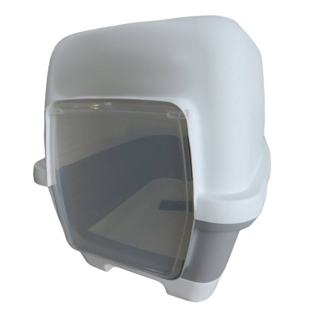 animallparadise - Maison de toilette Clever & Smart grise à tiroir, taille 58 x 45 x 48 cm h pour chat - Imagen 5