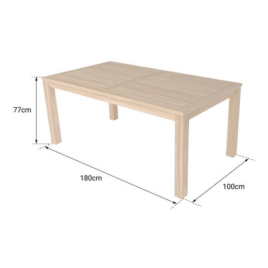 Table rectangulaire 180cm en teck JAVA - HAPPY GARDEN - Imagen 4