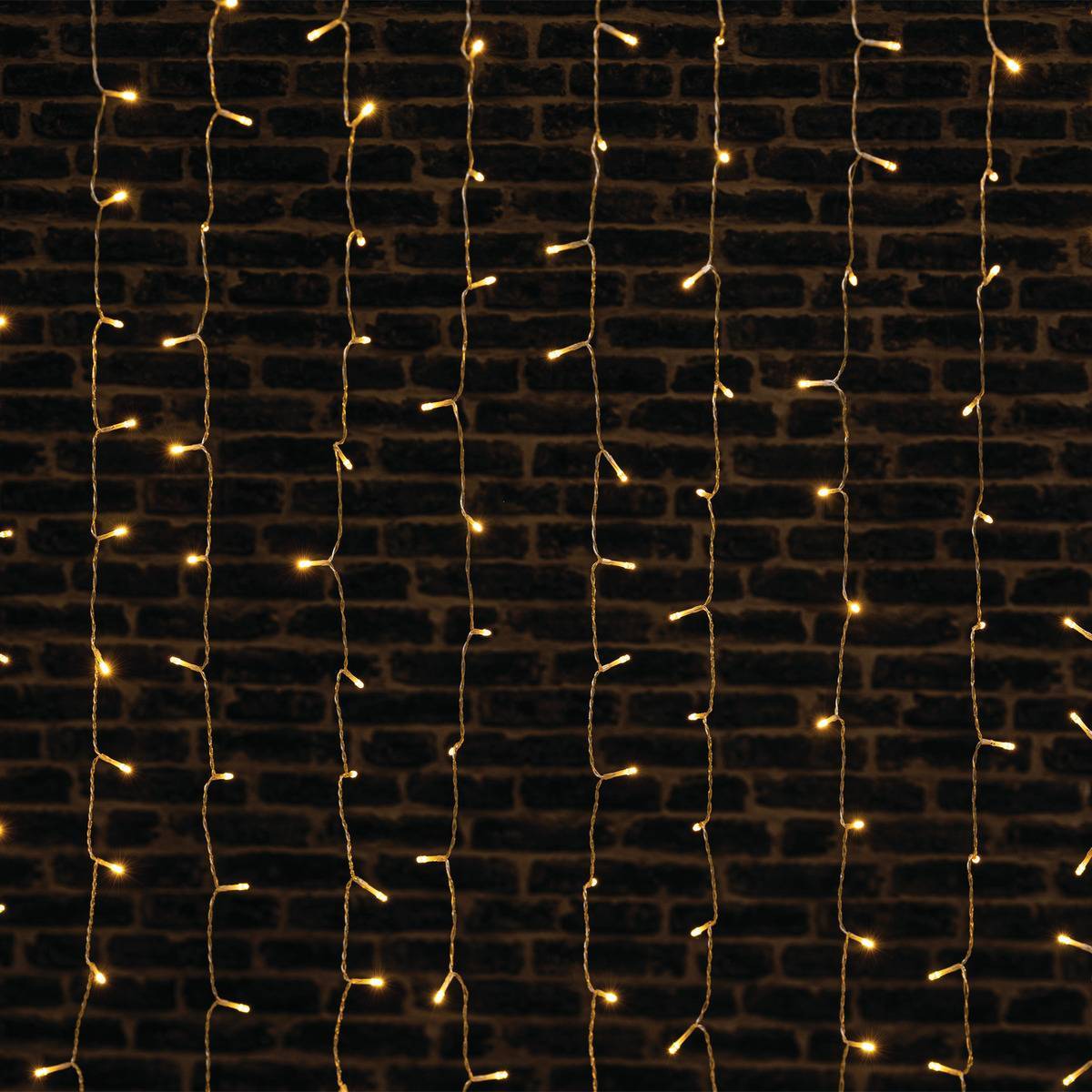 Fééric Lights & Christmas - Rideau de façade lumineux 800 LED 4m avec timer extérieur blanc chaud FEERIC LIGHTS & CHRISTMAS