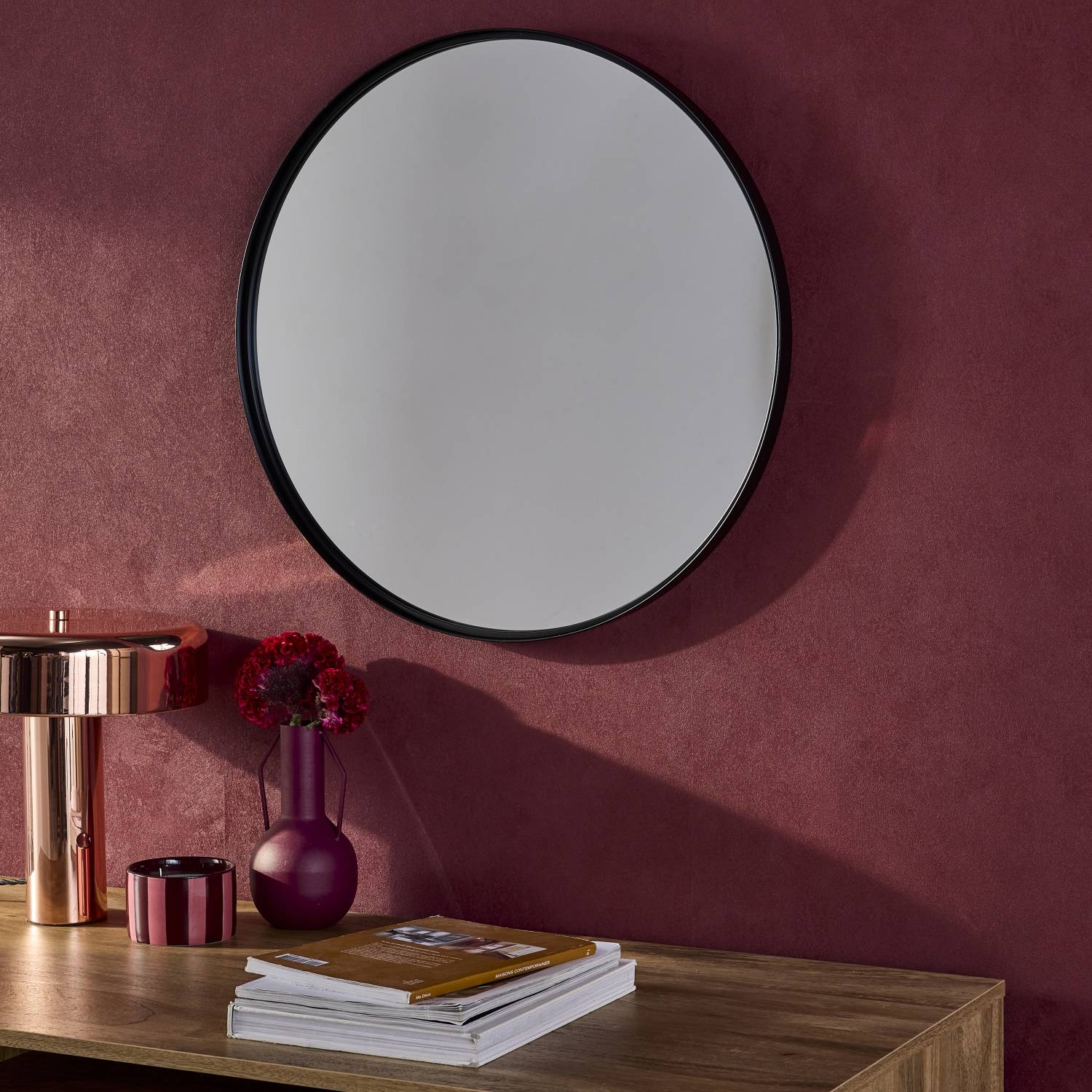 sweeek - Miroir rond en métal Ø60cm MABEL. noir | sweeek - Image 1