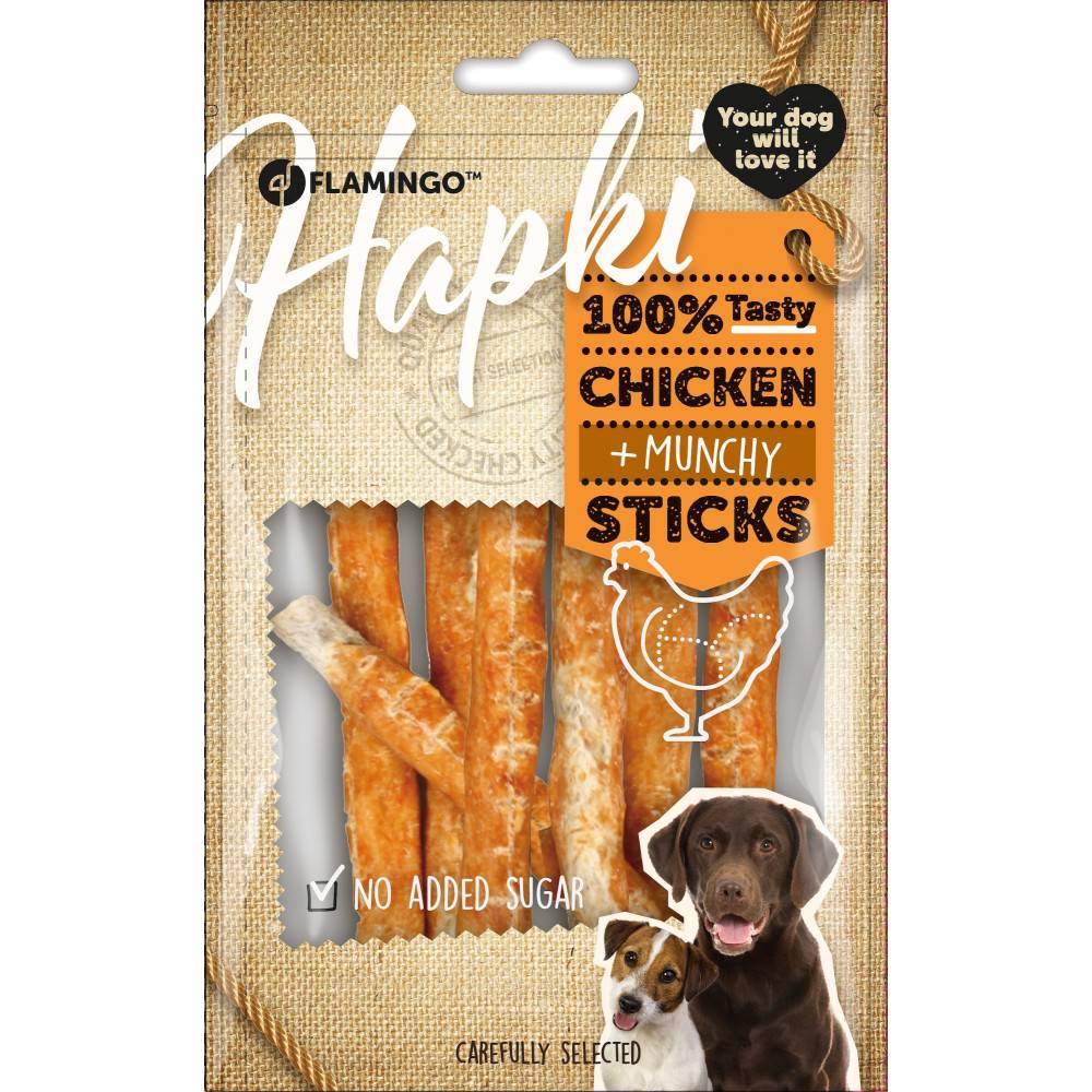 Flamingo - Friandises Hapki Petits bâtons de Poulet 80 g pour chien - Imagen 2