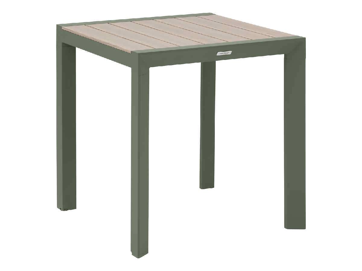 Hesperide - Table de jardin carrée alu Evasion 2 places effet bois Lin et laurier + 2 fauteuils Piazza - Hespéride - Image 3