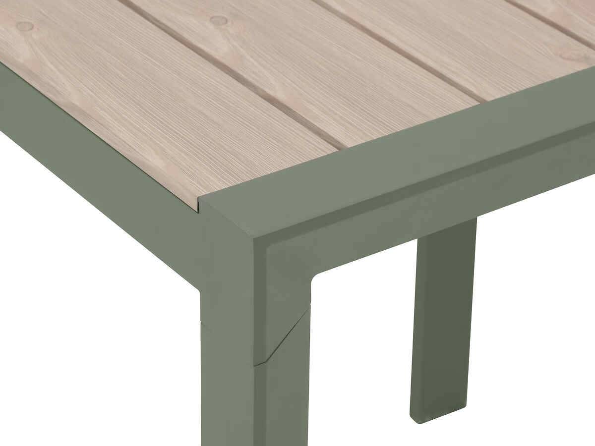 Hesperide - Table de jardin carrée alu Evasion 2 places effet bois Lin et laurier + 2 fauteuils Piazza - Hespéride - Image 4