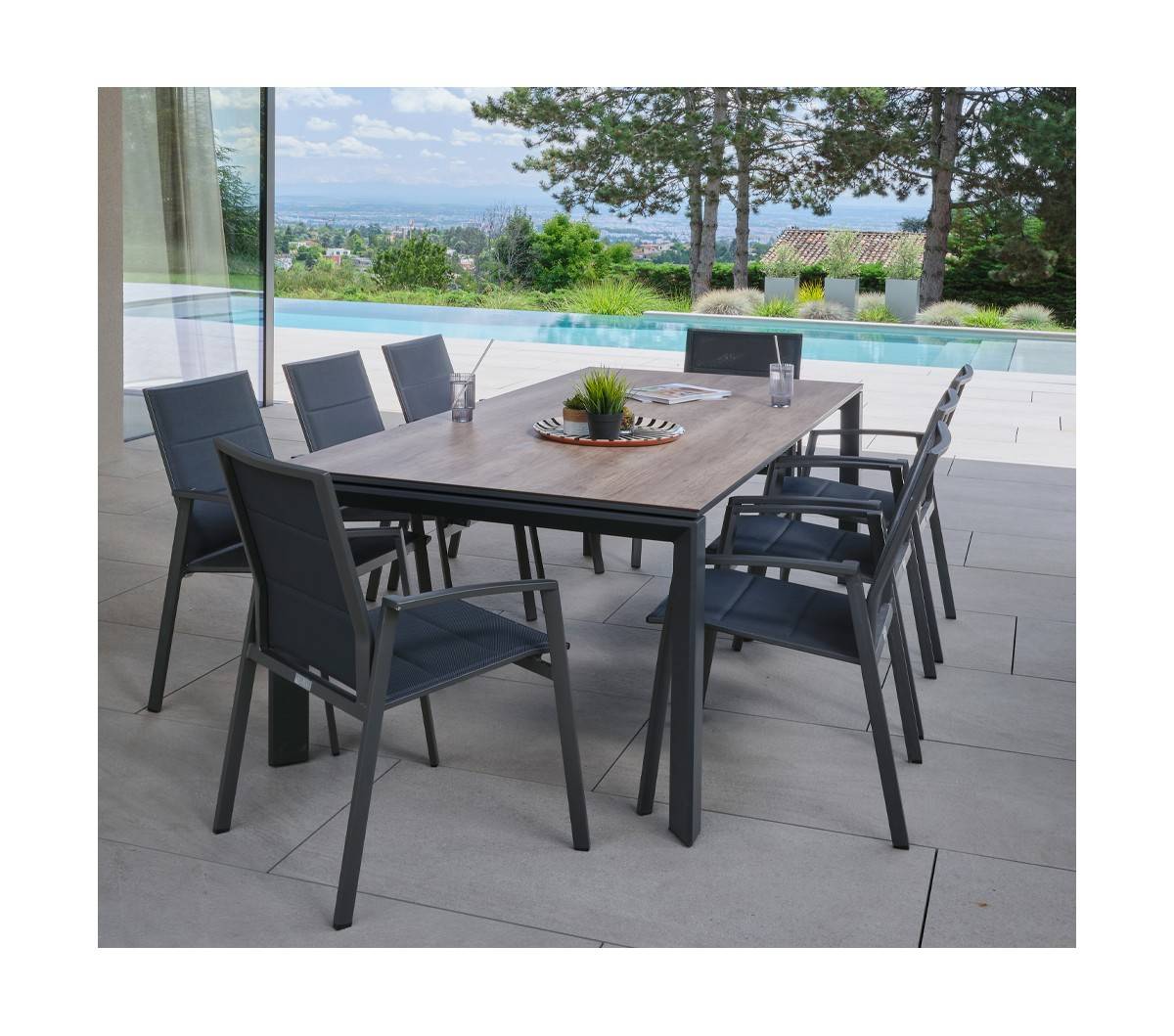 8 places - SACRAMENTINEA en Aluminium - Ensemble table et chaises de jardin - Imagen 1