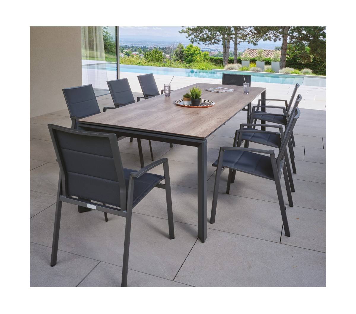 8 places - SACRAMENTINEA en Aluminium - Ensemble table et chaises de jardin - Imagen 2