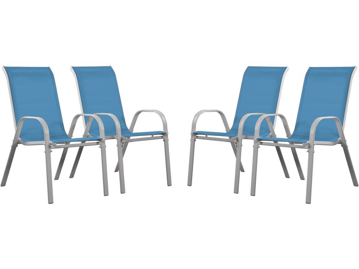 Fauteuil Jardin Textilène "cordoba" - Phoenix - Bleu - Lot De 4 -habitat Et Jardin - Imagen 1
